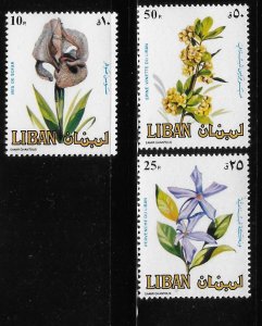 Lebanon 1984 Flowers Iris Sc 482-484 MNH A2107