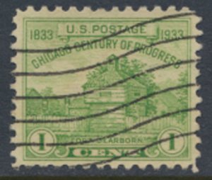 USA  SC#  728   Used 1933 Fort Dearborn Century of Progress see scan