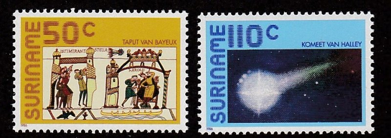 Suriname # 747-748, Halley's Comet, Mint NH, 1/2 Cat.