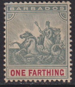 1904 Barbados Badge of the Colony 1 Farthing issue MMH Sc# 90 CV $14.00 Stk #1