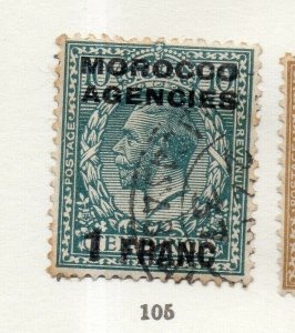 Morocco Agencies 1920s-30s Early Issue Fine Used 1F. Optd Surcharged NW-168932