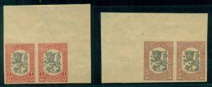 FINLAND #117-8 (82-3) 1mk & 5mk Vasa, Imperf pairs, no gum, printer's waste VF