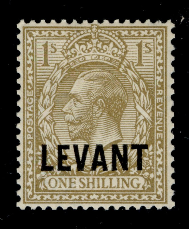 BRITISH LEVANT GV SG L23a, 1s olive-bistre, M MINT. Cat £21.