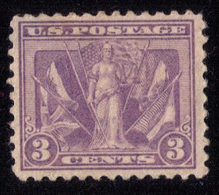 US Sc 537 MH Victory & Flags Of Allies Violet ,No Faults F-VF