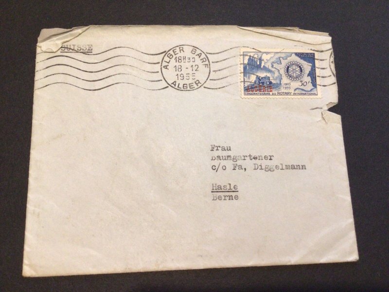 Algeria 1955 to Bern  stamps postal cover Ref 63190 