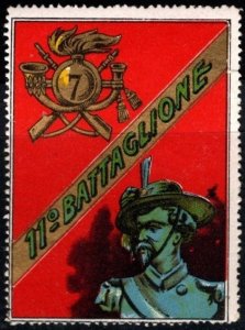 1914 WW One France Delandre Poster Stamp Royal Italian Army 11th Battalion