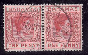 Bahamas-SC#101-used pair-1p car-KGVI-1938-46-