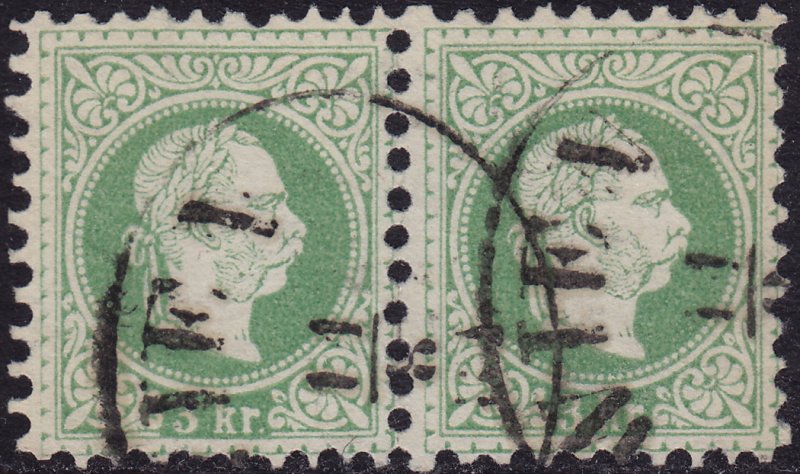 Austria - 1876 - Scott #35 - used pair - Franz Josef