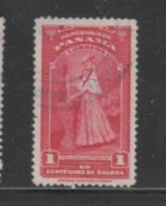 PANAMA #395 1954 1c FARM GIRL IN WORK DRESS F-VF USED