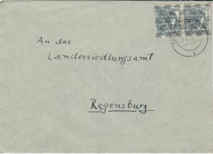 Germany 1948 Allied Occupation Stamps Cover to Regensburg Ref 32378