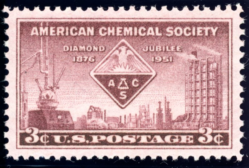 US 1002 3c 1951 American Chemical Society PSAG grade 100 NH