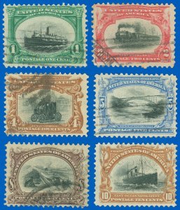 US SCOTT #294-299 PAN-AMERICAN Set, Used-Fine, No Faults, SCV $119 (SK)