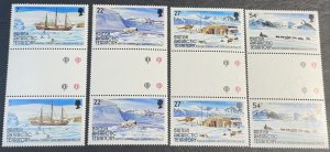 BRITISH ANTARCTIC TERR. # 121-124--MINT/NH--COMPLETE SET OF GUTTER PAIRS--1985
