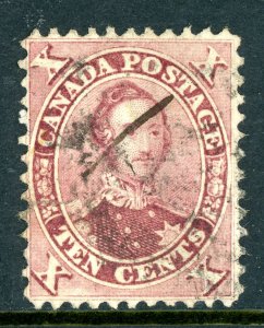 Canada 1859 First Cents Prince Albert 5¢ Red Lilac Scott #17 VFU O436