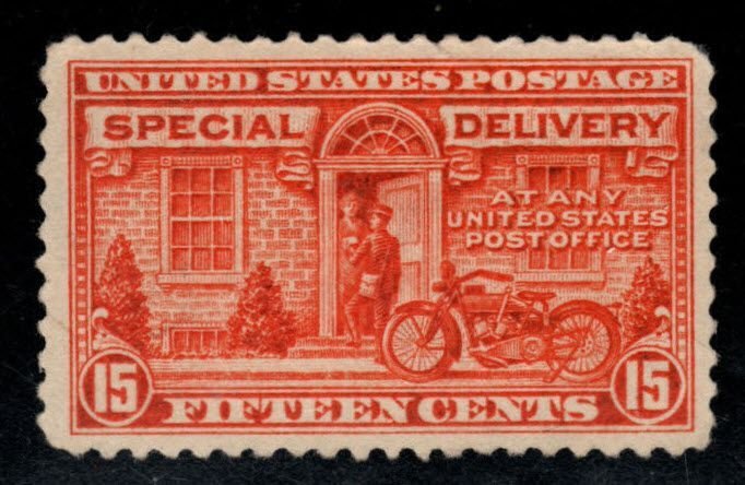 USA Scott E13 Motorcycle Special Delivery stamp 1937 issue Mint No Gum