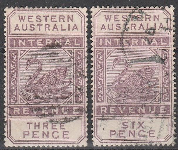 Western Australia #AR5-6  F-VF Used  CV $13.50  (A3492)