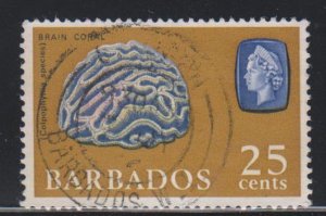 Barbados,  25c Brain Coral (SC# 276) Used
