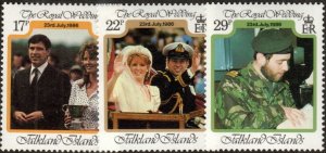 Falkland Islands 454-56 - Mint-NH - Royal Wedding (Cpl) (1986) (cv $2.85)