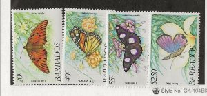 BARBADOS Sc 602-5 NH issue of 1983 - BUTTERFLIES 