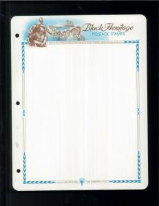White Ace Stamp Album Pages Black Heritage Topical Blank Pages Pack of 12