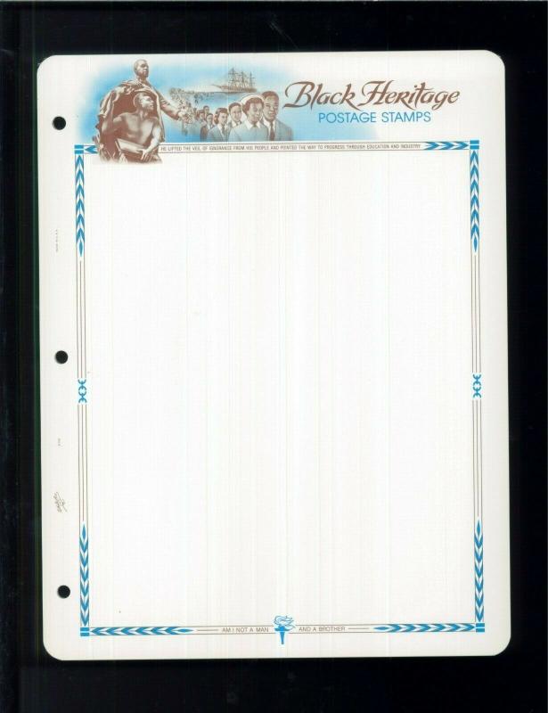 White Ace Stamp Album Pages Black Heritage Topical Blank Pages Pack of 12