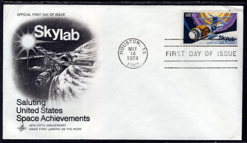 US 1529 Skylab Artcraft U/A FDC