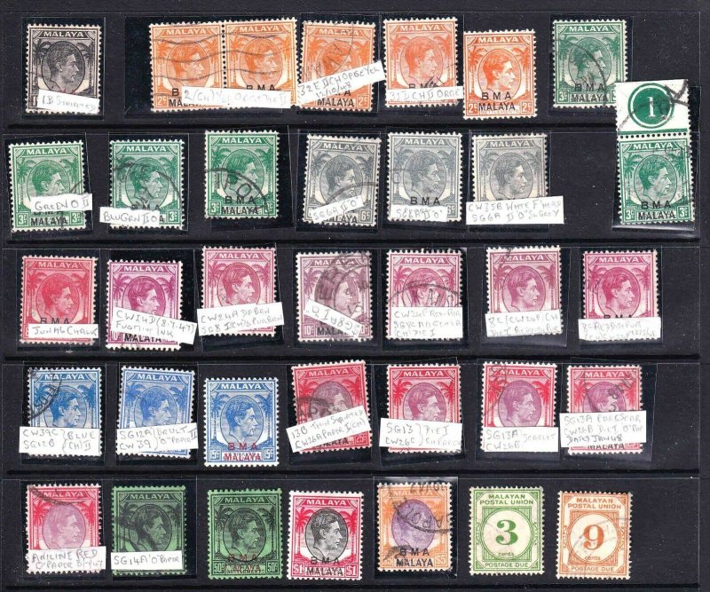 STRAITS SETTLEMENTS GEORGE VI SOUND BMA SPECIALIST COLLECTION LOT OG H M/M CXLS