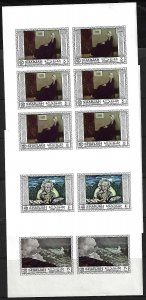 UAE SHARJAH 1968 AMERICAN CLASSIC PAINTINGS Mi 448B 453B EIGHT FULL IMPERF SHEET