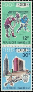 Rwanda #254a-258a, Complete Set(6), Singles Not Sheet, 1968, Olympics, Never ...