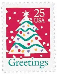 1990 Christmas Tree Single 25c Postage Stamp, Sc#2515, MNH, OG