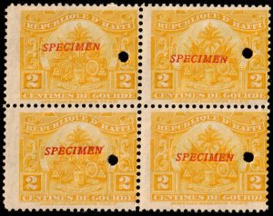 ✔️ HAITI  1906 - DOMESTIC MAIL 2C BL/4 PUNCH & SPECIMEN - SC. 146 MNH [078]