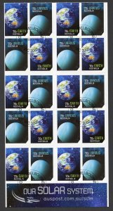 Australia SG4444a Our Solar System booklet (SB514) pane of 20 Fine used