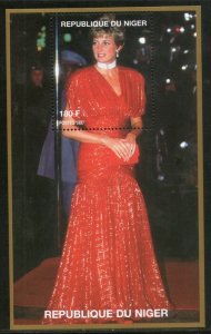 Niger MNH S/S Princess Diana In Fancy Red Dress 1997