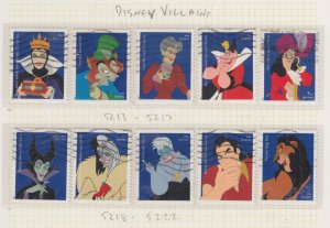 (K) USA Sc#5213-22 Disney Villains Full Set of 10 VF Used