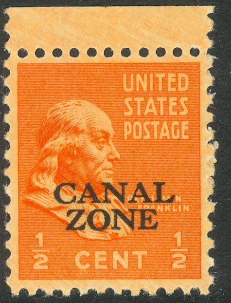 US CANAL ZONE 1939 1/2c FRANKLIN PREXIE SERIES Scott No.118 MNH