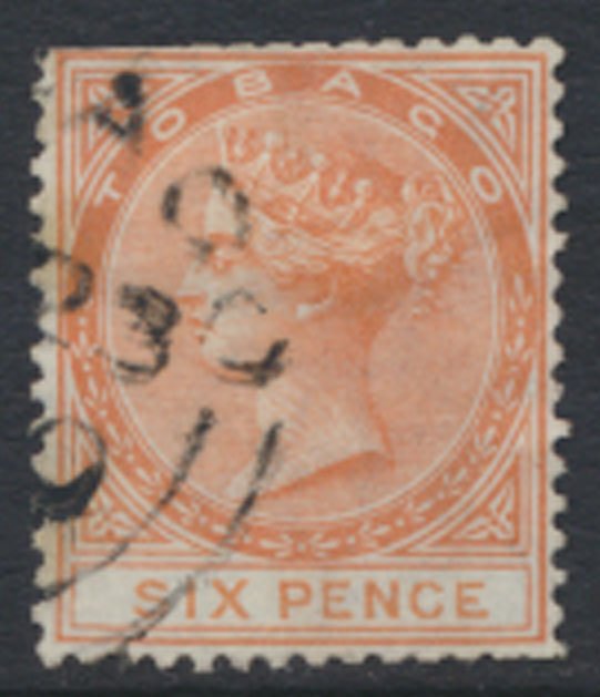 Tobago SG 3a  SC# 3  Used wmk Crown CC inverted  1879  QV  see scans  and det...