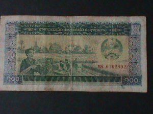 LAOS-1979-PEOPLES DEMOCRATIC REPUBLIC- $100 KIPS-CIRCULATED-VF-45 YEARS OLD