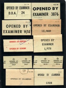 PH4j Lot of 17 labels -WW 11+ Opened by Examiner D.D.A./24 Red Opened by CENSOR