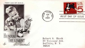 USA 1966 FDC Sc 1307 Humane Treatment of Animals Artcraft Cachet New York NY