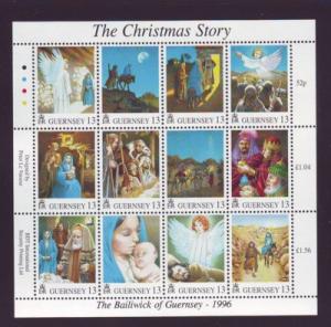 Guernsey Sc 583 1996 Christmas stamp sheet mint NH