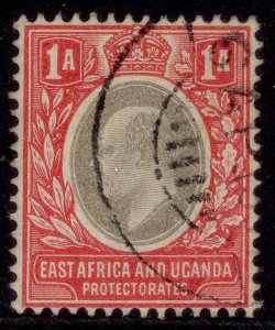 EAST AFRICA and UGANDA EDVII SG2, 1a grey & red, FINE USED.