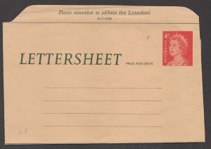 Australia   #LS2*  Decimal LetterSheet 4c QE II  1966 (1)  Mint NH