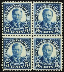 557, Mint NH F-VF 5¢ - Block of Four Stamps CV $140. * Stuart Katz