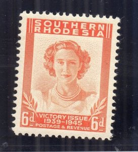 Southern Rhodesia 1947 Early Issue Fine Mint Hinged 6d. NW-199749 