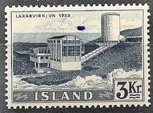 Iceland 295 MNH 1956 3k Laxar Waterfalls