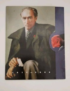 Canada 2001 Pierre Elliott Trudeau #1909a Souvenir Sheet Of 4 In Sleeve