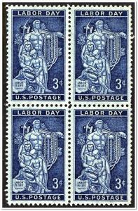 SC#1082 3¢ Labor Day Block of Four (1956) MNH