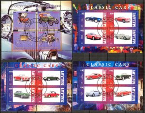 {g113} Congo Malawi 2009 2013 Cars 4 sheets Used / CTO Cinderella