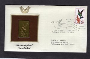 2643 Broad-billed, FDC PCS Gold Replica addressed