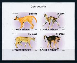 [96706] Sao Tome & Principe 2007 (2008) Wild Cats Serval Imperf. Sheet MNH